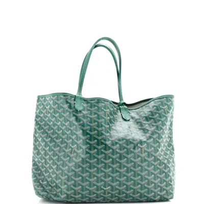 Pre-owned Goyard Saint Louis Tote Coated Canvas Pm In Green