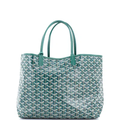 Pre-owned Goyard Saint Louis Tote Coated Canvas Pm In Green