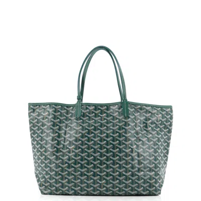 Pre-owned Goyard Saint Louis Tote Coated Canvas Pm In Green
