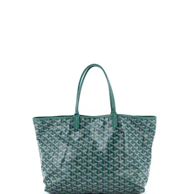 Pre-owned Goyard Saint Louis Tote Coated Canvas Pm In Green