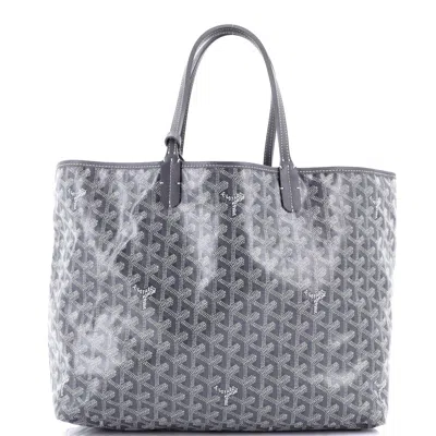 Pre-owned Goyard Saint Louis Tote Coated Canvas Pm In Grey