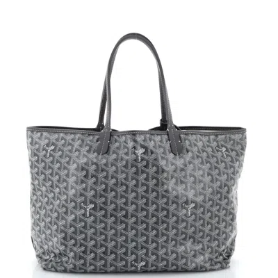 Pre-owned Goyard Saint Louis Tote Coated Canvas Pm In Grey
