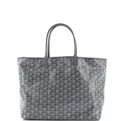 Pre-owned Goyard Saint Louis Tote Coated Canvas Pm In Grey