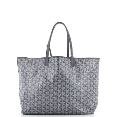 Pre-owned Goyard Saint Louis Tote Coated Canvas Pm In Grey