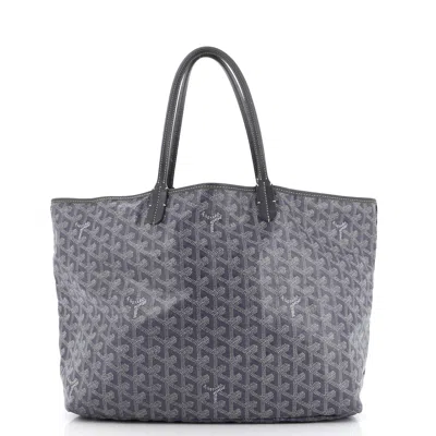 Pre-owned Goyard Saint Louis Tote Coated Canvas Pm In Grey