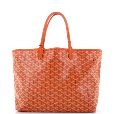 Pre-owned Goyard Saint Louis Tote Coated Canvas Pm In Orange