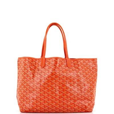 Pre-owned Goyard Saint Louis Tote Coated Canvas Pm In Orange