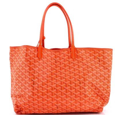 Pre-owned Goyard Saint Louis Tote Coated Canvas Pm In Orange