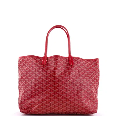 Pre-owned Goyard Saint Louis Tote Coated Canvas Pm In Red