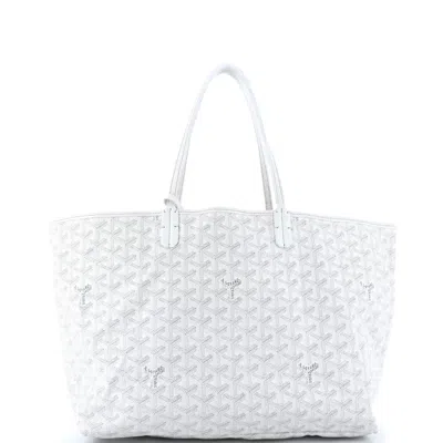 Pre-owned Goyard Saint Louis Tote Coated Canvas Pm In White