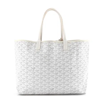 Pre-owned Goyard Saint Louis Tote Coated Canvas Pm In White