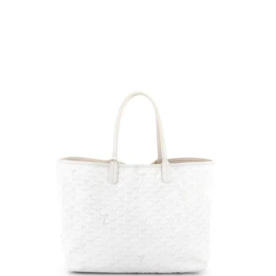 Pre-owned Goyard Saint Louis Tote Coated Canvas Pm In White