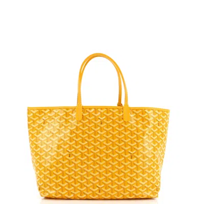 Pre-owned Goyard Saint Louis Tote Coated Canvas Pm In Yellow