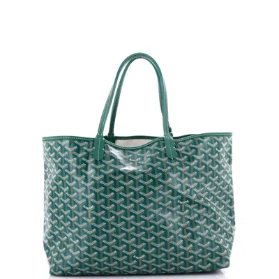 Pre-owned Goyard Saint Louis Tote Coated Canvas Xxl In Green