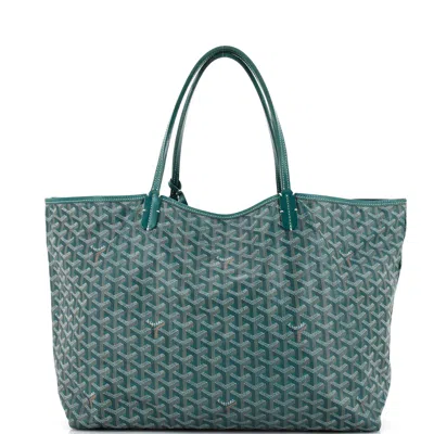 Pre-owned Goyard Saint Louis Tote Coated Canvas Xxl In Green