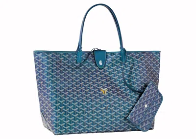 Pre-owned Goyard Saint Louis Tote Gm In Pearly Blue