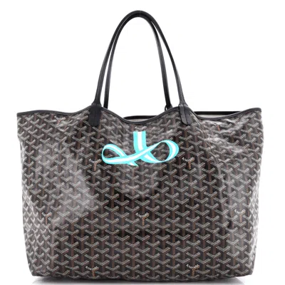 Pre-owned Goyard Saint Louis Tote Printed Coated Canvas Gm In Black