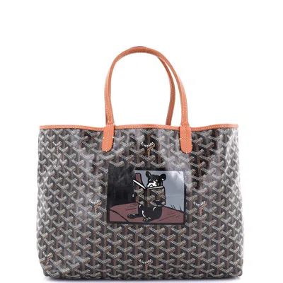 Pre-owned Goyard Saint Louis Tote Printed Coated Canvas Pm In Black
