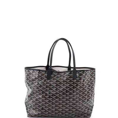 Pre-owned Goyard Saint Louis Tote Printed Coated Canvas Pm In Black