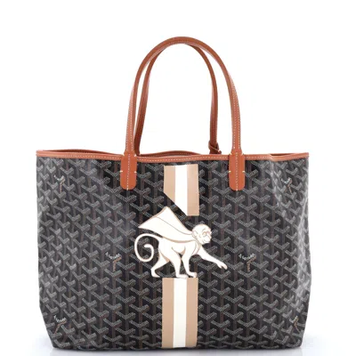 Goyard Saint Louis Tote Printed Coated Canvas Pm In Brown