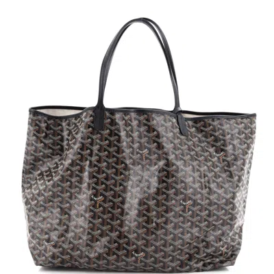 Pre-owned Goyard Saint Louis Tote Printed Coated Canvas Pm In Brown