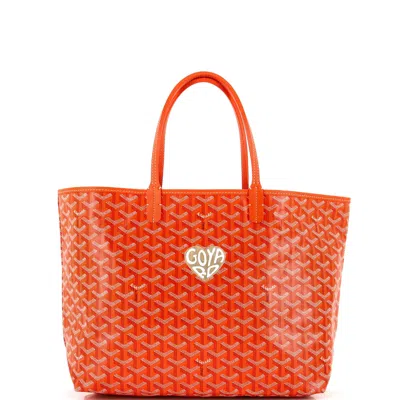 Pre-owned Goyard Saint Louis Tote Printed Coated Canvas Pm In Orange