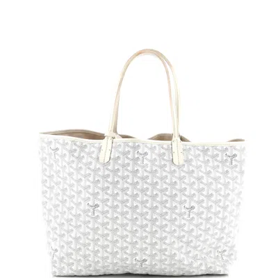 Pre-owned Goyard Saint Louis Tote Printed Coated Canvas Pm In White
