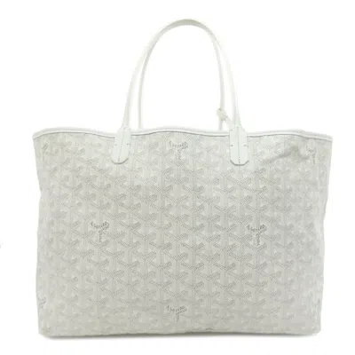 Pre-owned Goyard Saint Louis White Coated Canvas Tote Bag ()