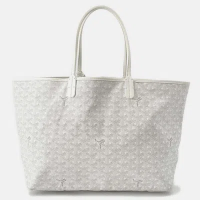 Pre-owned Goyard Saint Louis White Pvc Leather Size Pm