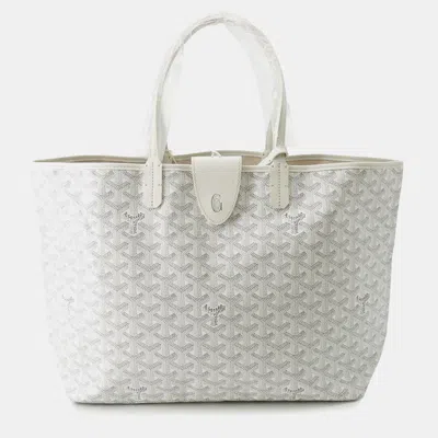 Pre-owned Goyard Saint Louis White Pvc Leather Size Pm