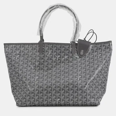 Pre-owned Goyard Saint Louis With Clip Gray Pvc Leather Size Pm