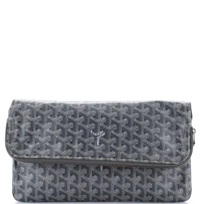 Pre-owned Goyard Saint Marie Clutch Coated Canvas In Grey