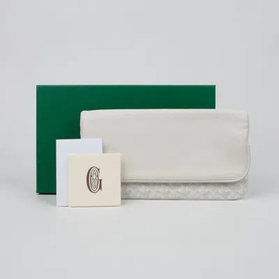 Pre-owned Goyard Saint Marie Mm Flap Clutch Bag In White