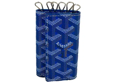 Pre-owned Goyard Saint Michel Keyholder Wallet In Blue