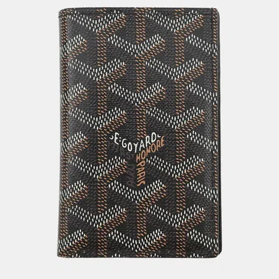 Pre-owned Goyard Saint Pierre Card Holder Black Pvc/leather