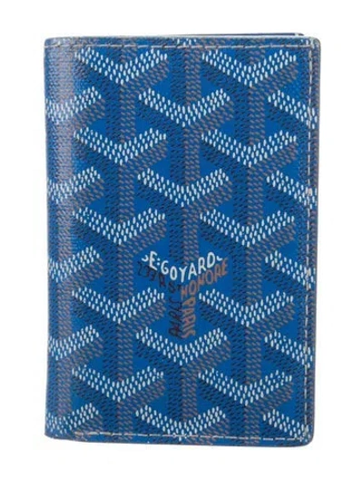 Pre-owned Goyard Saint Pierre Ine Bifold Wallet In Blue