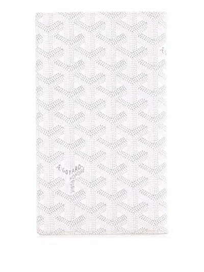 Pre-owned Goyard Saint Roch Wallet Coated Canvas Small Wallets In White