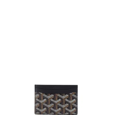 Pre-owned Goyard Saint Sulpice Card Holder Coated Canvas In Black