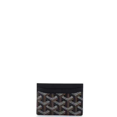 Pre-owned Goyard Saint Sulpice Card Holder Coated Canvas In Black