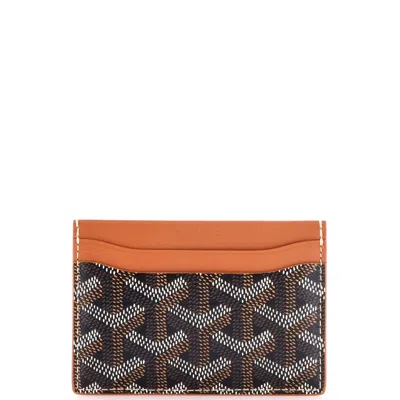 Pre-owned Goyard Saint Sulpice Card Holder Coated Canvas In Black