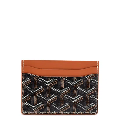 Pre-owned Goyard Saint Sulpice Card Holder Coated Canvas In Black