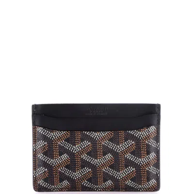Pre-owned Goyard Saint Sulpice Card Holder Coated Canvas In Black