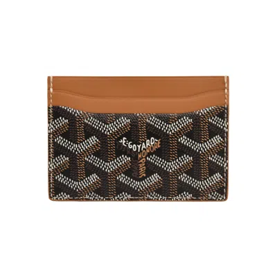 Pre-owned Goyard Saint Sulpice Card Holder Coated Canvas Black Gold
