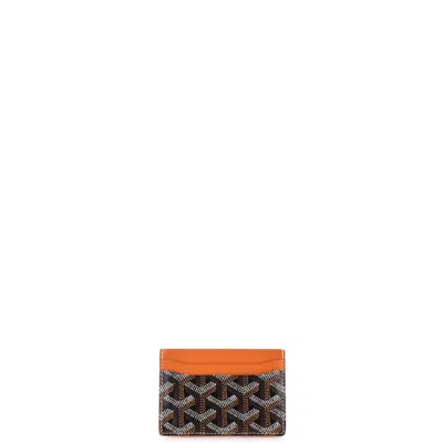 Pre-owned Goyard Saint Sulpice Card Holder Coated Canvas In Brown