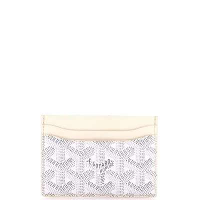 Pre-owned Goyard Saint Sulpice Card Holder Coated Canvas In Gray