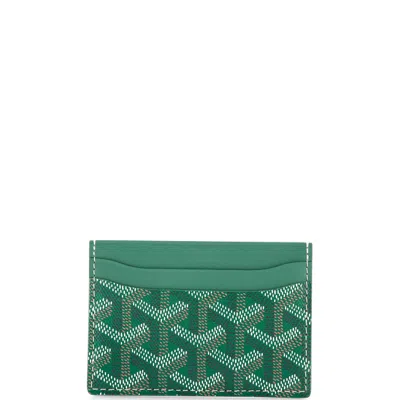 Pre-owned Goyard Saint Sulpice Card Holder Coated Canvas In Green