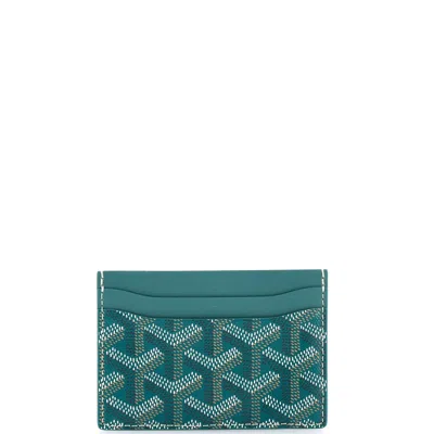 Pre-owned Goyard Saint Sulpice Card Holder Coated Canvas In Green