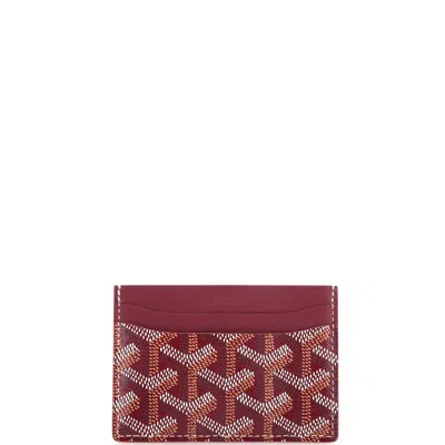 Pre-owned Goyard Saint Sulpice Card Holder Coated Canvas In Red