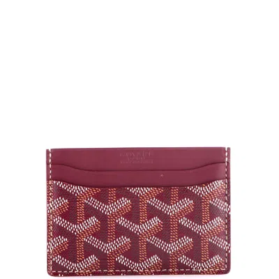 Pre-owned Goyard Saint Sulpice Card Holder Coated Canvas In Red