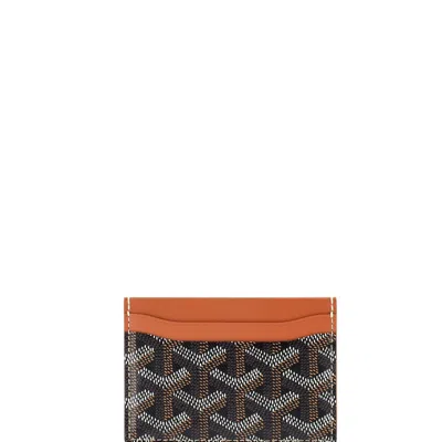 Pre-owned Goyard Saint Sulpice Card Holder Coated Canvas In Sand